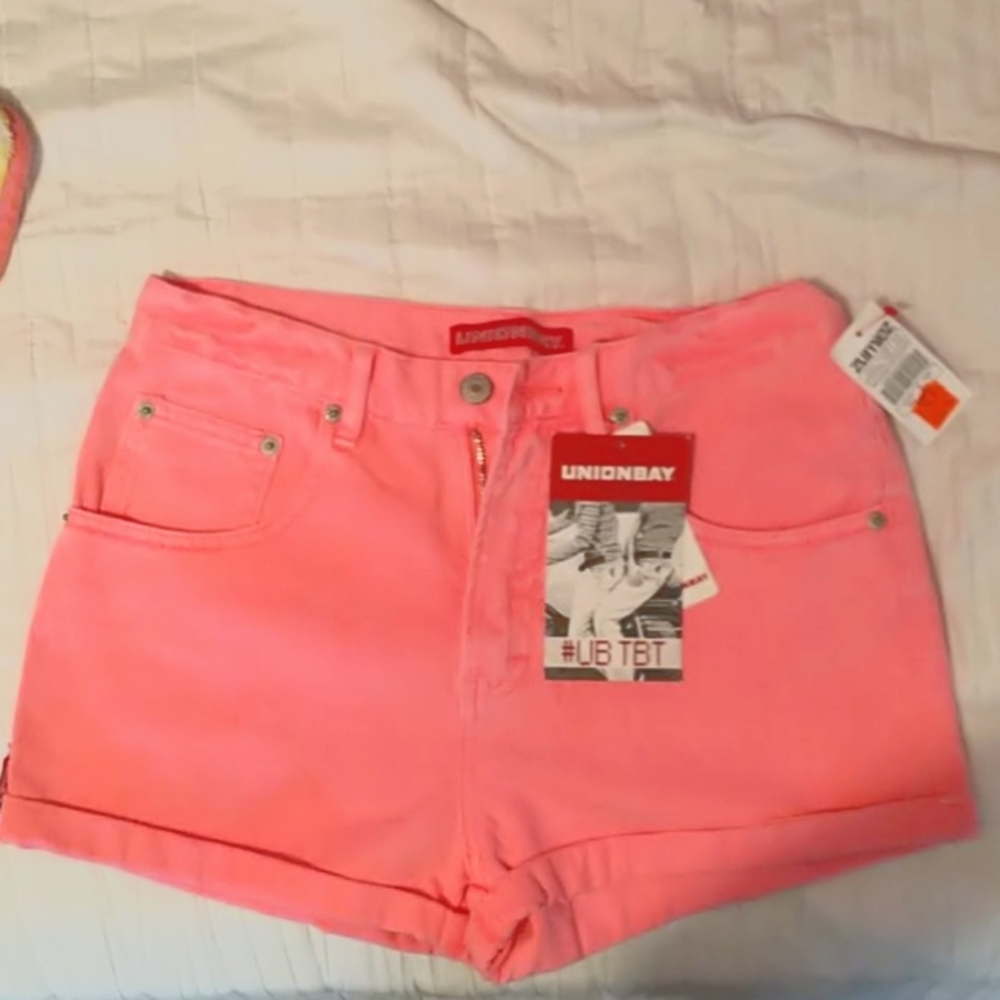 Pink Unionbay high waist jean shorts